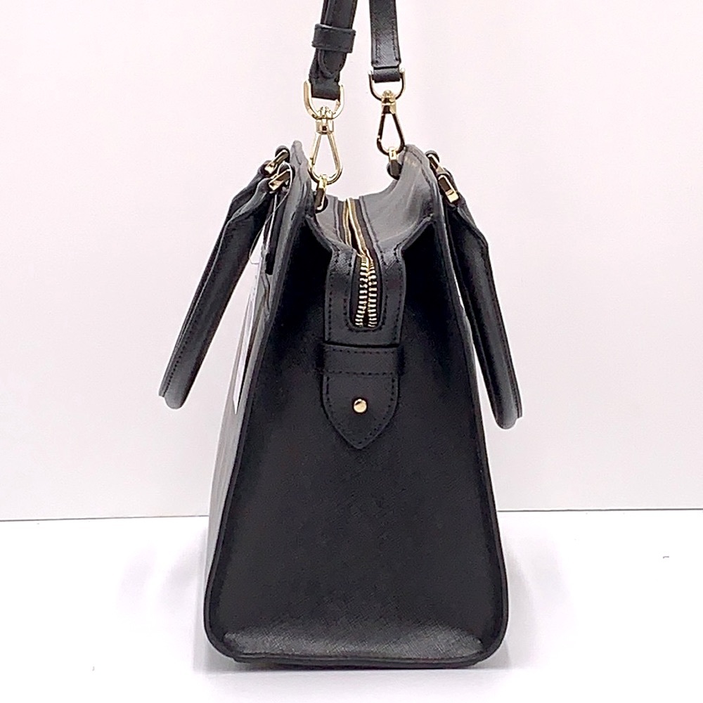 KATE SPADE Madison Saffiano Leather Medium Satchel BLACK COLOR - Picture 8 of 16